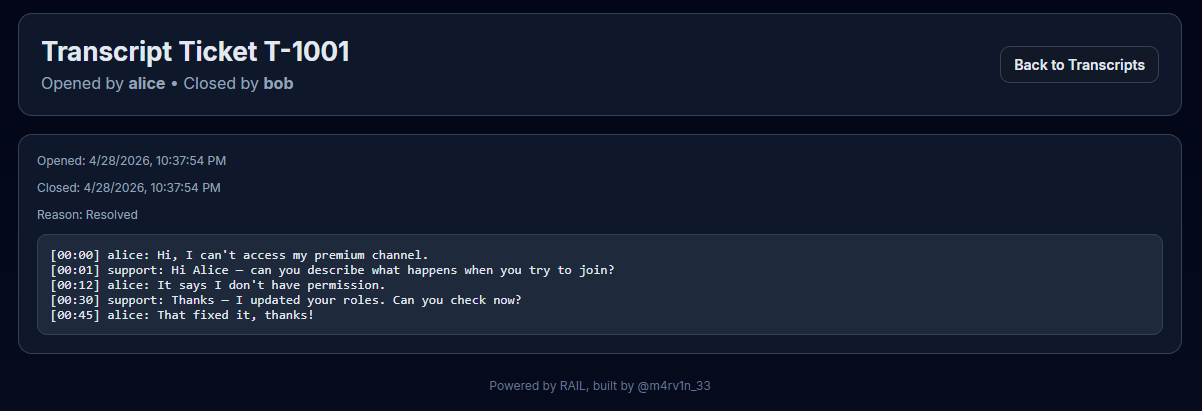 RAIL Transcript Detail